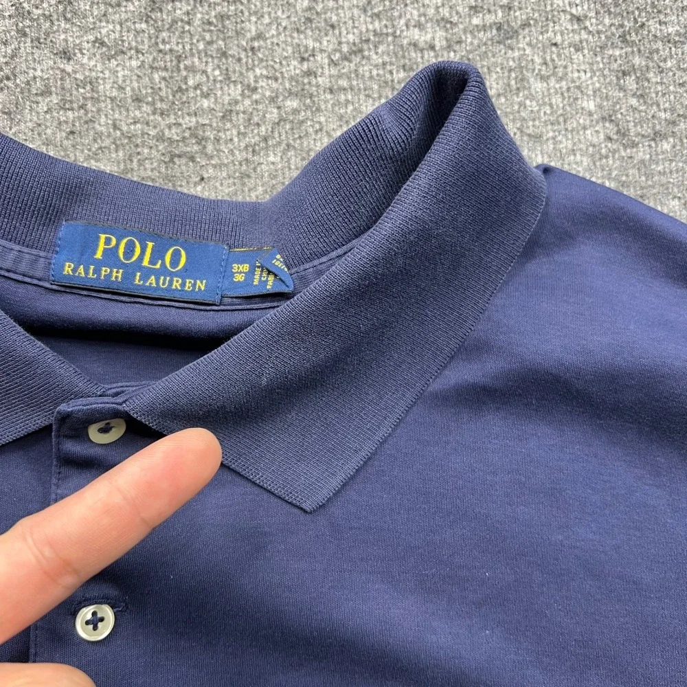 Polo Ralph Lauren Polo Shirt Mens 3XB Blue Short Sleeve Cotton Pony Logo